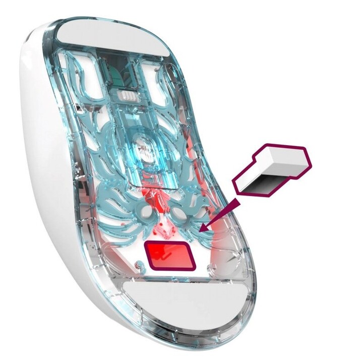 Mouse sem fio Defender Fame GM-516 RF+BT, 10000 DPI, 6 botões, branco