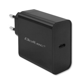 Qoltec 52379 Cargador PD súper rápido | 1xUSB-C | 65W | 5-20V | 3-3,25A | negro