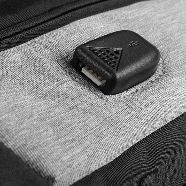 Mochila Modecom SMART 15, preta/cinza, em poliéster.