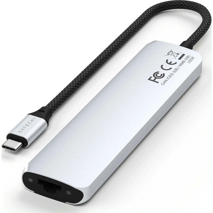 Satechi Slim 7-in-1 USB-C Multiport Adapter, Silver