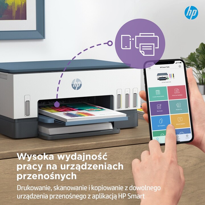 Impressora multifuncional jato de tinta térmica HP Smart Tank 675, tamanho A4, resolução de 4800 x 1200 dpi, velocidade de impre