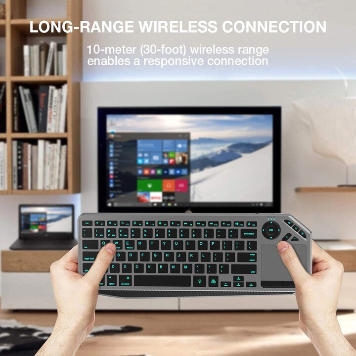 Techly ICTB9801TB teclado Universal RF Wireless + Bluetooth QWERTY Inglés de EE. UU. UU. negro