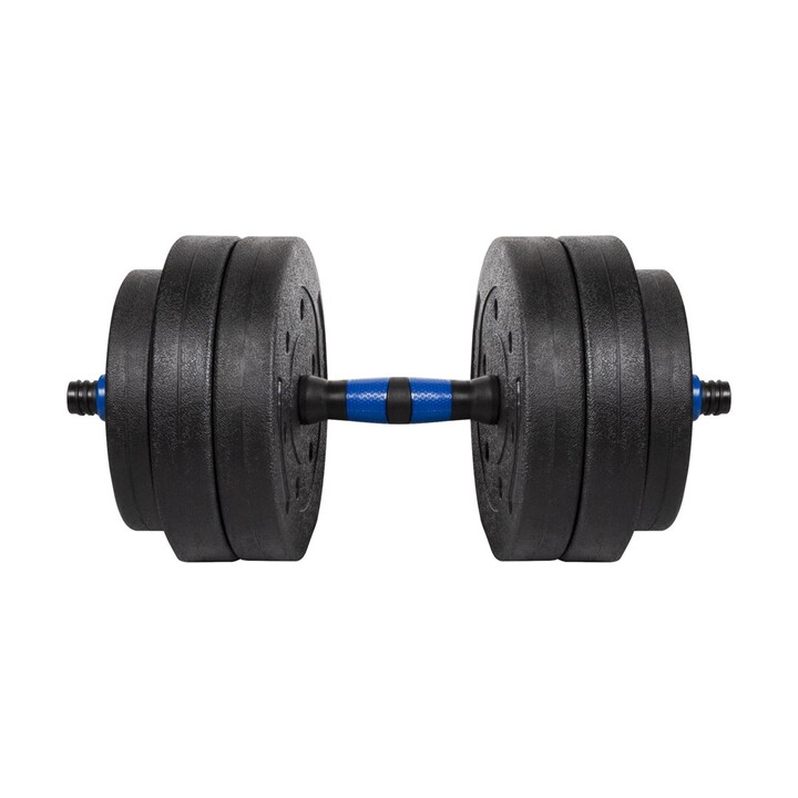 REBEL ACTIVE Adjustable bituminous dumbbell with connector 1x20kg