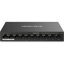 Mercusys MS110P 10P 10/100 Unmanaged PoE+-Switch mit 8 PoE+-Anschlüssen (65 W) – Ethernet-Mini-Desktop