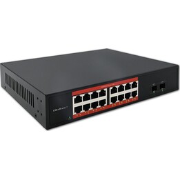 Switch Gigabit Ethernet Qoltec | 16 portas RJ45 | 2 portas SFP | 1000 Mb/s