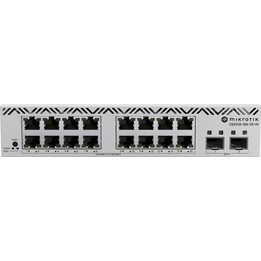Switch MikroTik CSS318-16G-2S+IN com 16 portas Gigabit, 2 portas SFP+ de 10G e tecnologia Cloud Smart