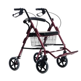 Four-wheeled walker with seat function.
