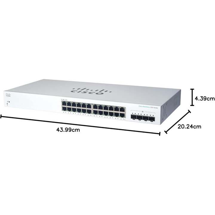 Cisco Business Intelligent Switch CBS220-24T-4X | 24 GE Ports | 4 x 10G SFP+