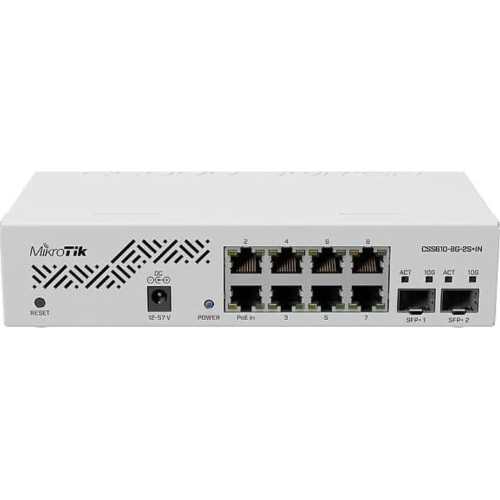 MikroTik - CSS610-8G-2S+in - Commutateur intelligent « Cloud » 610-8G-2S+in avec 8 ports Gigabit