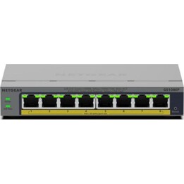 Switch gerido Netgear GS108EP de 8 portas Gigabit L2/L3 com PoE+ de 62 W, com VLAN, QoS e caixa metálica