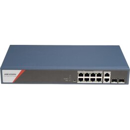 Switch Gigabit PoE+ HikVision / Gestibile / 8 porte da 1000 Mbps PoE+ (4 porte PoE++ da 90 W) / 2 porte uplink da 1000 Mbps