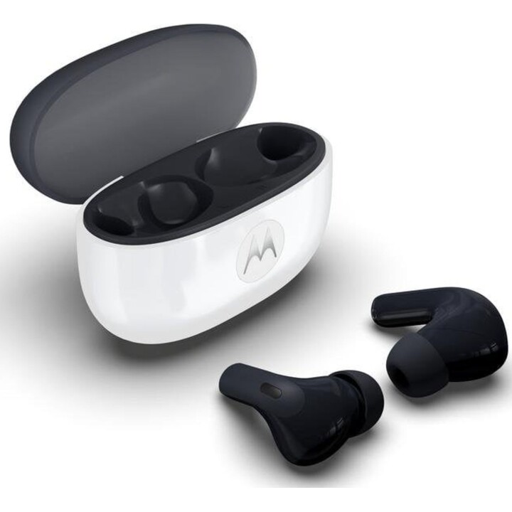 Écouteurs sans fil Bluetooth 6.0 Motorola Moto Buds 2 avec réduction du bruit et indice de protection IP54, couleur carbone