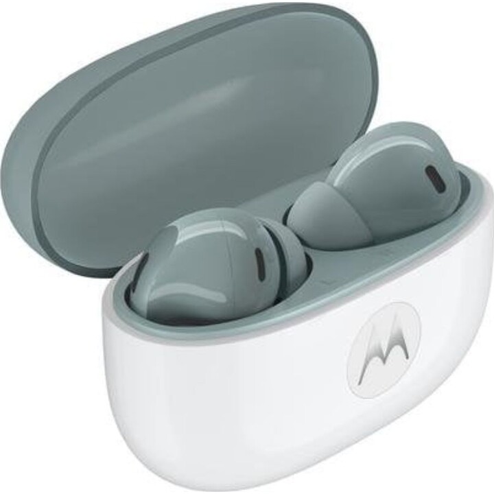 Motorola Moto Buds 2 – kabellose Bluetooth 6.0-Kopfhörer mit Geräuschunterdrückung und Schutzklasse IP54, grau
