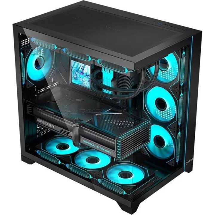 Case per PC tower Hiditec H3 PRO Midi Tower nero trasparente ATX