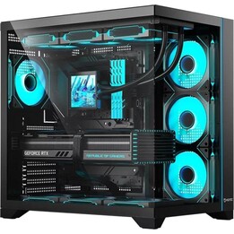 Boîtier PC tour Hiditec H3 PRO, format Midi Tower, noir transparent, ATX