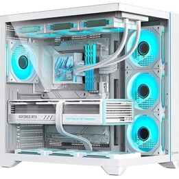 Caixa para PC Hiditec H3 PRO Midi Tower ATX com vidro temperado, branca transparente