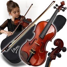 Violino acustico V-TONE VIO 4/4 per principianti, colore marrone.