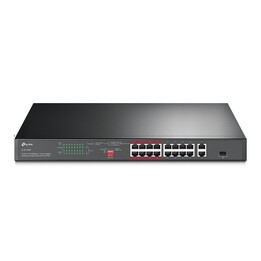 Switch TP-Link TL-SL1218P Sin administración Gigabit Ethernet (10/100/1000) Energía sobre Ethernet (PoE) 1U Negro
