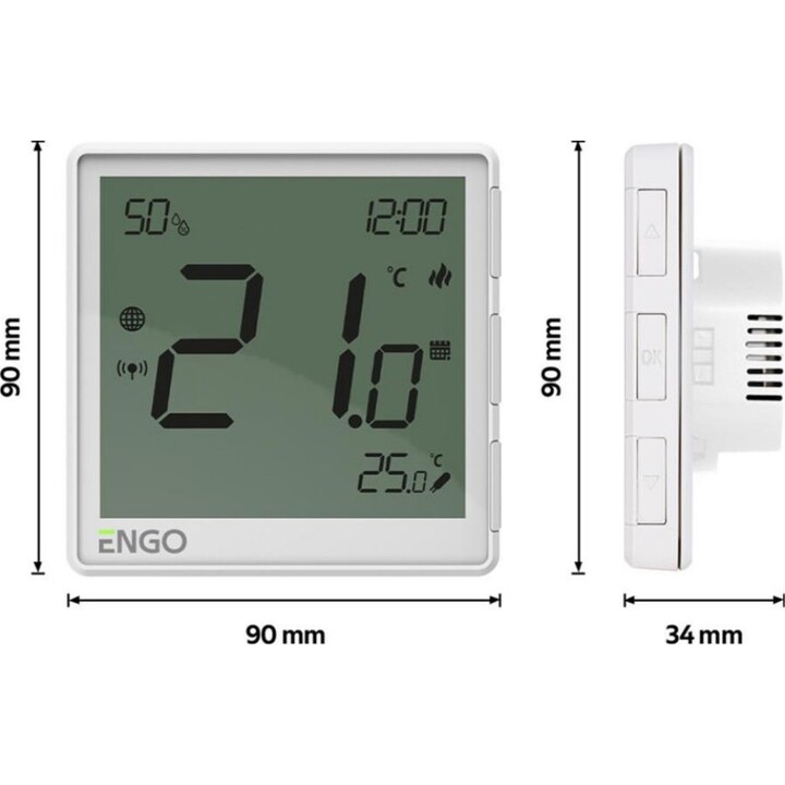 230V Temperature Controller, White, Smart, ZigBee