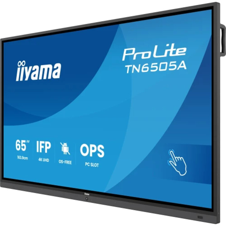 Iiyama 65" Ifp Os-free, 40-ptsir+ With,ag / Bacteria Coating Uhd Mm 2x20w Front+20w Sbuw, Vga, Hdmi 2x, Dp, Usb-c 65w Pd, Pc Slo