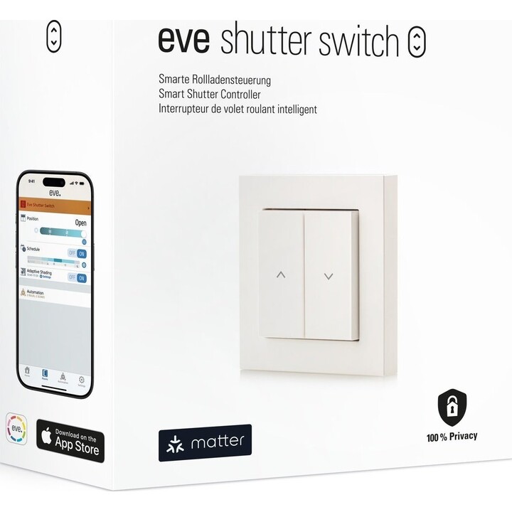 Eve Blind Switch - Smart Blind Controller (Compatibility: Apple Home, Samsung SmartThings, Alexa, Google Assistant)