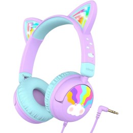 iClever HS25 Purple – Children’s Headphones with Cat Ears and 85dB Volume Limiter