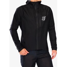 Jaqueta de corrida impermeável Compressport Thunderstorm - Preta Tamanho: G