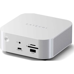 Station d'accueil multiport Satechi Thunderbolt 5 CubeDock avec emplacement SSD et charge de 140 W, couleur argent