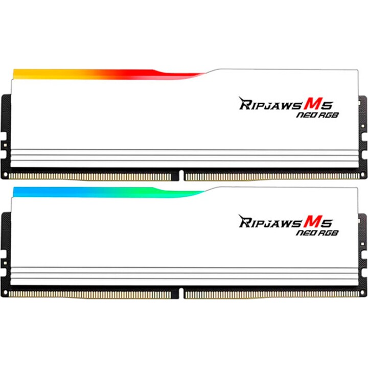 Kit 2 Memoria DDR5 G.SKill Ripjaws M5 Neo 64GB 2x32GB 6000MHz CL28 AMD EXPO Negro Blanco
