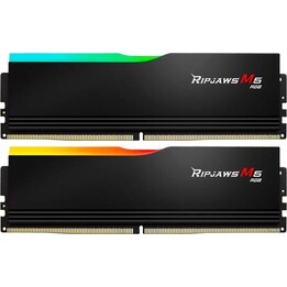 Conjunto de 2 módulos de memória DDR5 G.Skill Ripjaws M5 RGB, 64 GB (2x32 GB), 6000 MHz, CL32, XMP, Preto