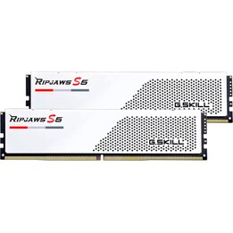 Kit de 2 barrettes de mémoire DDR5 G.Skill Ripjaws S5, 64 Go (2 x 32 Go), 6 000 MHz, CL28, XMP, blanc