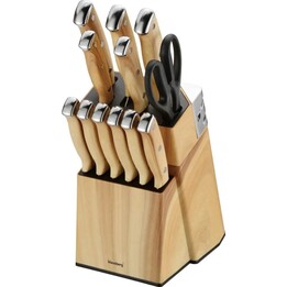 Conjunto de 13 facas de cozinha Klausberg com afiador e suporte, em aço inoxidável