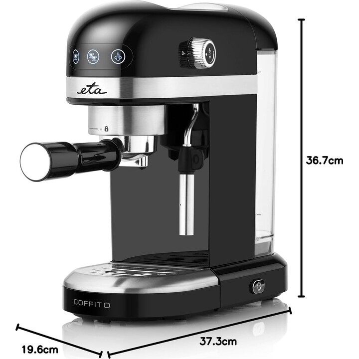 Máquina de café expresso ETA Coffito, 1465 W, 20 bar, suporte para a máquina de café, bocal para espumar leite, design compacto,