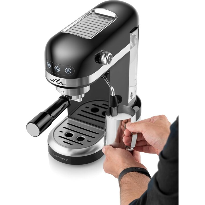 Máquina de café expresso ETA Coffito, 1465 W, 20 bar, suporte para a máquina de café, bocal para espumar leite, design compacto,