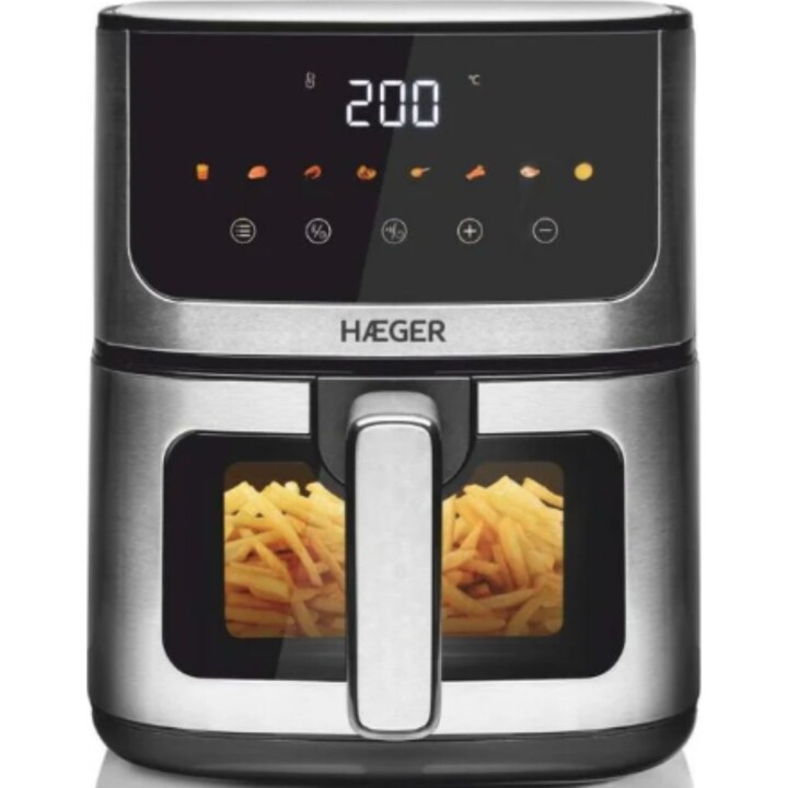 Friggitrice ad aria Haeger AF-D47.005A da 4,7 L e 1200 W con timer e 8 programmi