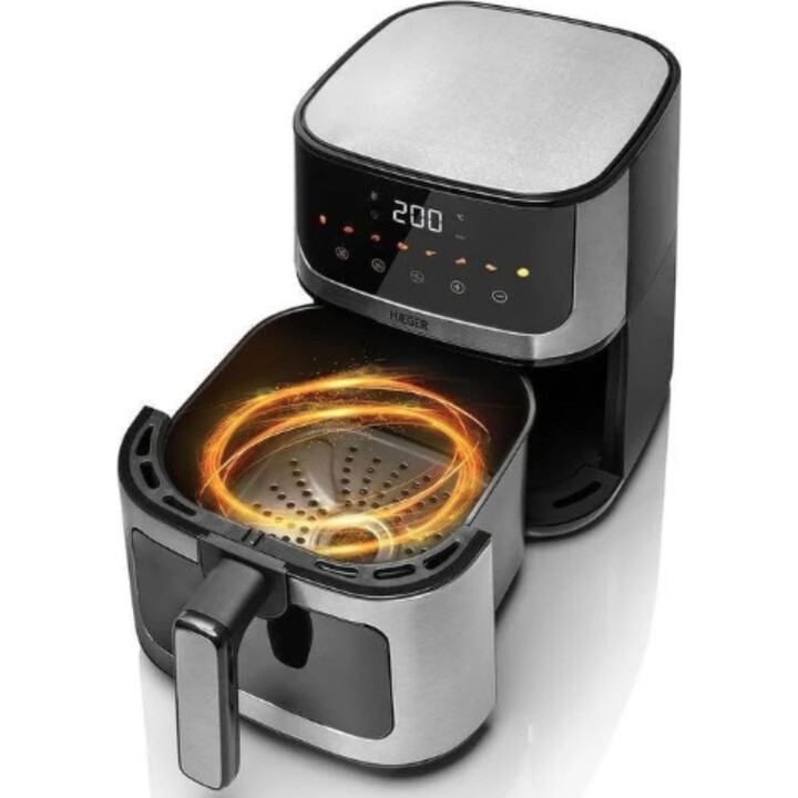 Friggitrice ad aria Haeger AF-D47.005A da 4,7 L e 1200 W con timer e 8 programmi