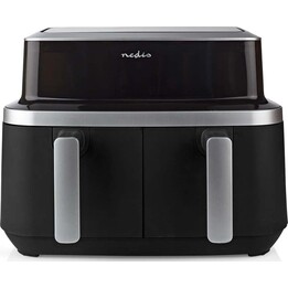Friggitrice doppia NEDIS KAAF320BK, 4,2 L, da appoggio, 2600 W, friggitrice ad aria calda, nera