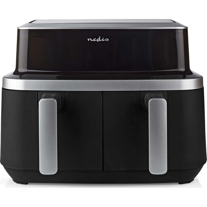 Fritadeira dupla NEDIS KAAF320BK, 4,2 L, de chão, 2600 W, fritadeira de ar quente, preta