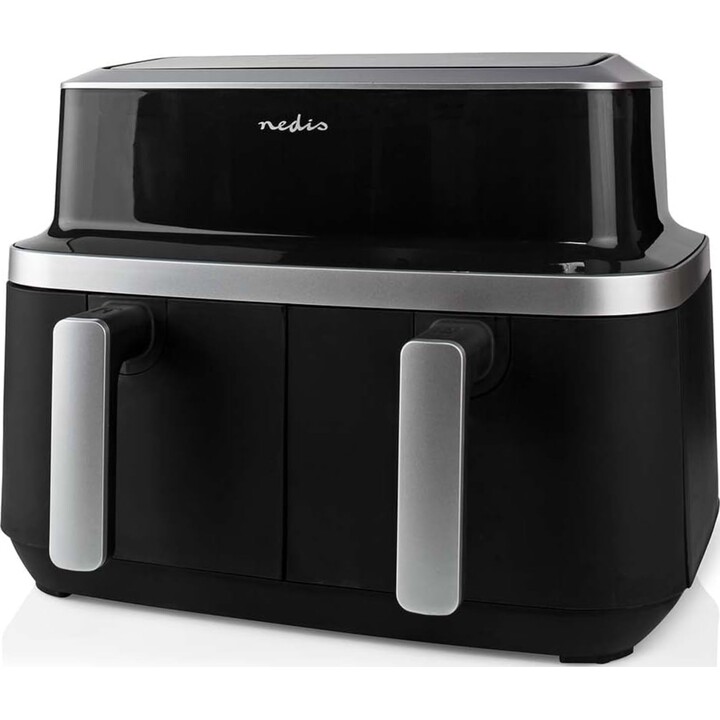 Fritadeira dupla NEDIS KAAF320BK, 4,2 L, de chão, 2600 W, fritadeira de ar quente, preta