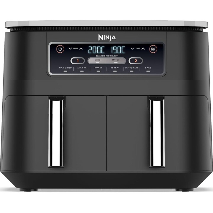 Friggitrice ad aria Ninja Foodi AF300EU a doppia zona, 2470 W, 7,6 litri, in plastica, nera