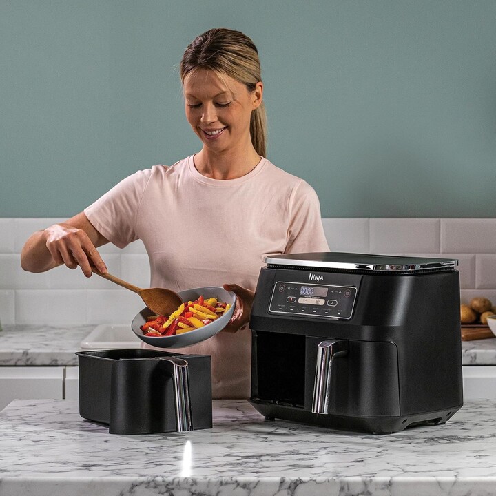 Ninja Foodi AF300EU Freidora de Aire Dual Zone, 2470 W, 7.6 litros, Plástico, Negro