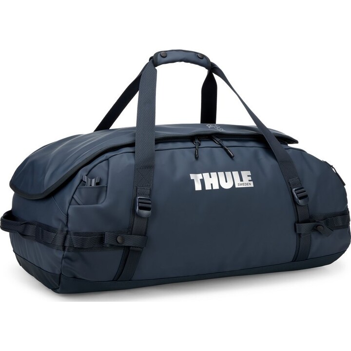 Thule Chasm 70L Recycled Travel Duffel Bag with Backpack Straps Darkest Blue
