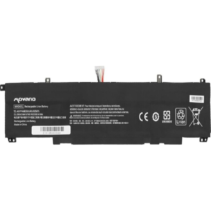 Batterie Movano compatible avec l'ordinateur portable HP WK04XL, 15,4 V, 4 400 mAh