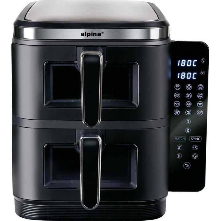 Friggitrice ad aria ALPINA 2x5,5 l 2800 W nera
