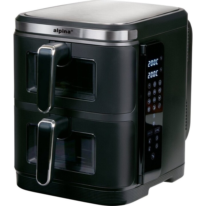 Friggitrice ad aria ALPINA 2x5,5 l 2800 W nera