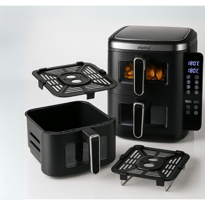 Friggitrice ad aria ALPINA 2x5,5 l 2800 W nera