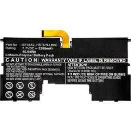 CoreParts Laptop-Akku für HP Spectre 13, 40 Wh, 7,7 V, 5200 mAh, schwarz