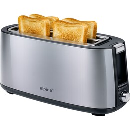 Tostapane ALPINA da 1400W, colore argento.