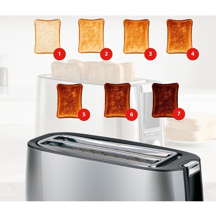 ALPINA 1400W toaster, silver color.