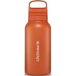 Botella de agua con filtro Lifestraw Go 2.0 de acero inoxidable, 1 L - Naranja Kioto